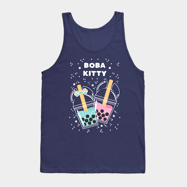 Boba Kitty Tank Top by Pupcakes and Cupcats